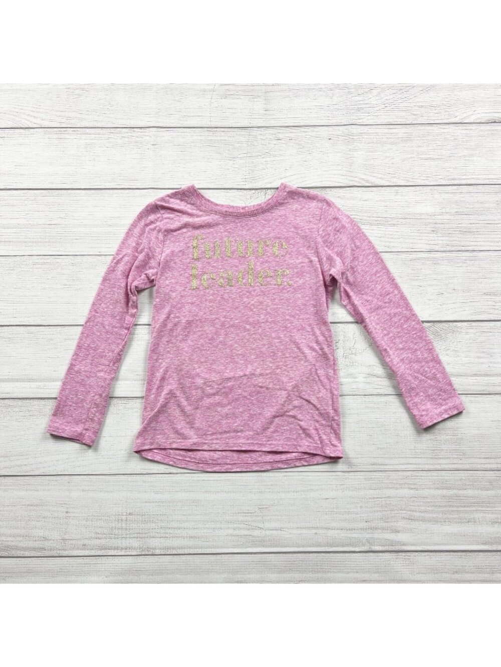 The Children’s Place “Future Leader” Glitter Graphic Tee Girls Shirt S 5-6